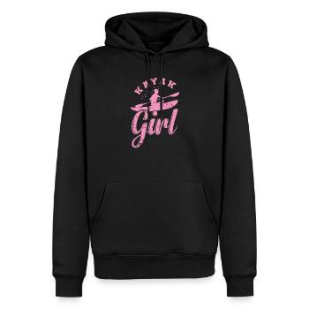 Kayak Girl Wasser Paddelboot Kanu fahren - Männer Premium Bio Hoodie - Schwarz - Vorne - Nico (187cm)