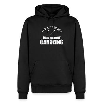 Je préfère être Canoë Kayak Pédalo - Sweat à capuche Premium bio Homme - noir - Devant - Nico (187cm)