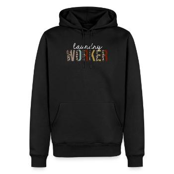 Wäscherei-Arbeiter-Leoparden-Druck-lustiges Geschenk - Männer Premium Bio Hoodie - Schwarz - Vorne - Nico (187cm)