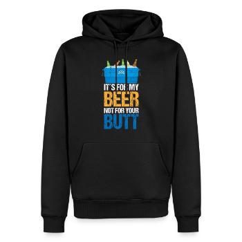Bier Camping Spruch - Männer Premium Bio Hoodie - Schwarz - Vorne - Nico (187cm)