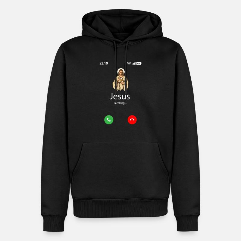 Jésus appelle - Sweat à capuche Premium bio Homme - noir