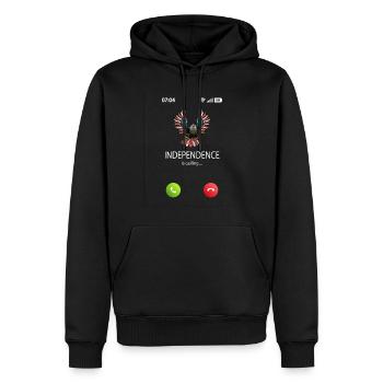 4th July Independence Day Independence is calling - Männer Premium Bio Hoodie - Schwarz - Vorne - Nico (187cm)