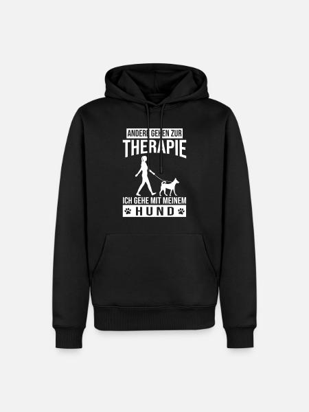 Hund Frauchen Gassi Gehen - Männer Premium Bio Hoodie - Schwarz
