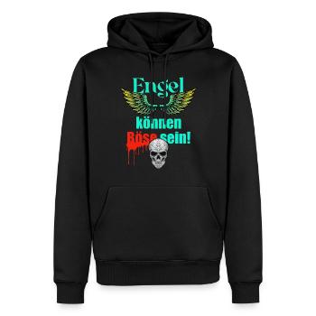 Engel können Böse Engel Design Totenkopf Flügel - Männer Premium Bio Hoodie - Schwarz - Vorne - Nico (187cm)