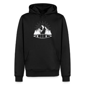 Kayak Canoë Pédalo Sports nautiques - Sweat à capuche Premium bio Homme - noir - Devant - Nico (187cm)