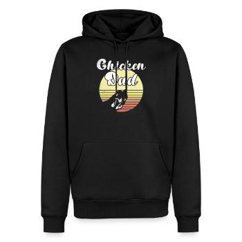 Cheeky Chicken Sunset Chicken Papa Cadeau - Sweat à capuche Premium bio Homme - noir - Devant - Nico (187cm)