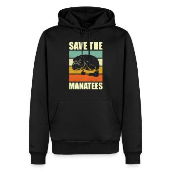 Save the Manatess - Men’s Premium Organic Hoodie - black - Front - Nico (187cm)