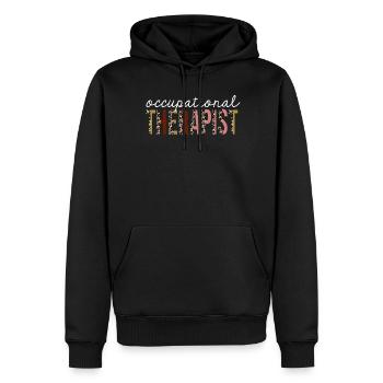 Ergothérapeute Leopard Print Drôle Cadeau - Sweat à capuche Premium bio Homme - noir - Devant - Nico (187cm)