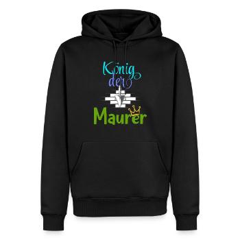 König der Maurer Baustelle Handwerker Mauer - Männer Premium Bio Hoodie - Schwarz - Vorne - Nico (187cm)