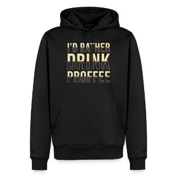 Proffee Spruch Protein Kaffee Lustig Proffee - Männer Premium Bio Hoodie - Schwarz - Vorne - Nico (187cm)