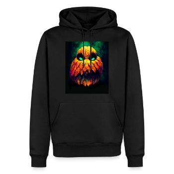 Courge d’Halloween dangereuse avec des dents pointues - Sweat à capuche Premium bio Homme - noir - Devant - Nico (187cm)