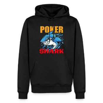 Poker Poker Shark Poker Design Gift Idea - Men’s Premium Organic Hoodie - black - Front - Nico (187cm)