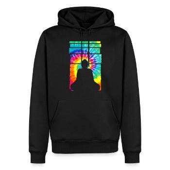 Bouddha Busshisme Statue de Bouddha - Sweat à capuche Premium bio Homme - noir - Devant - Nico (187cm)