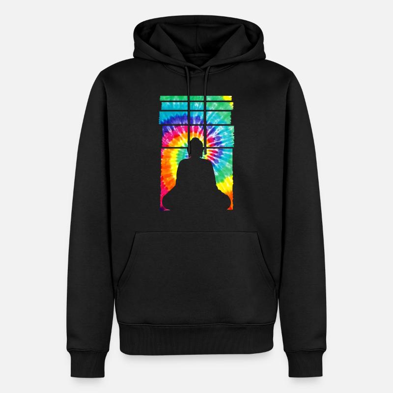 Bouddha Busshisme Statue de Bouddha - Sweat à capuche Premium bio Homme - noir