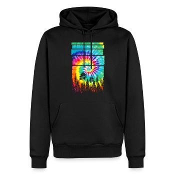 Forest Hippie Batik Nature Trees Forest - Men’s Premium Organic Hoodie - black - Front - Nico (187cm)