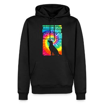 Dog Hippie Tie Dye - Männer Premium Bio Hoodie - Schwarz - Vorne - Nico (187cm)