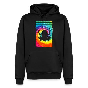 Frog Hippie Tie Dye - Männer Premium Bio Hoodie - Schwarz - Vorne - Nico (187cm)