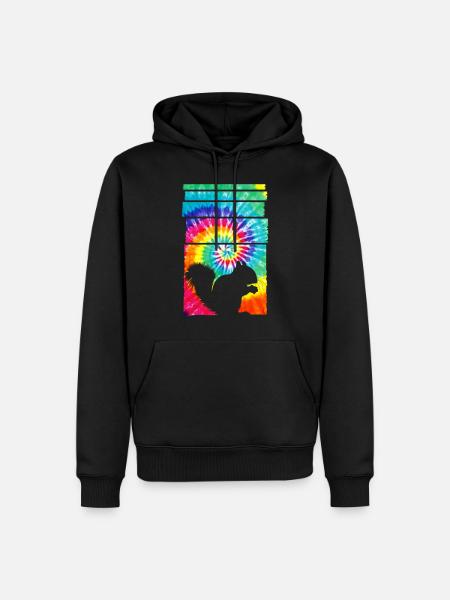 Squirrel Hippie Tie Dye - Men’s Premium Organic Hoodie - black