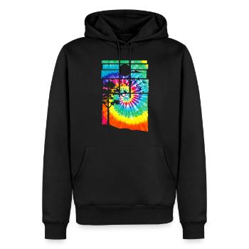 Forest Hippie Batik Nature Trees Forest - Men’s Premium Organic Hoodie - black - Front - Nico (187cm)
