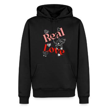 Real Love Design Magnifique - Sweat à capuche Premium bio Homme - noir - Devant - Nico (187cm)
