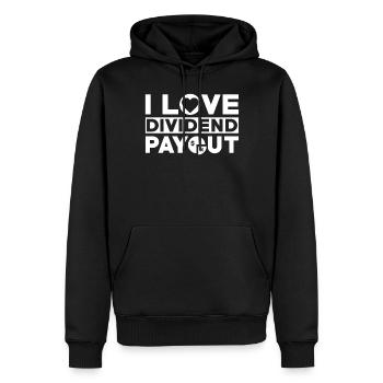 Dividend Shareholder Shares - Men’s Premium Organic Hoodie - black - Front - Nico (187cm)