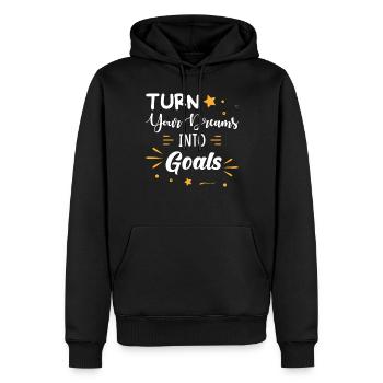 Motivation Succès Rêves Objectifs Dire - Sweat à capuche Premium bio Homme - noir - Devant - Nico (187cm)