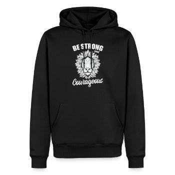 Soyez fort Coweageous Africa Lion Predator - Sweat à capuche Premium bio Homme - noir - Devant - Nico (187cm)