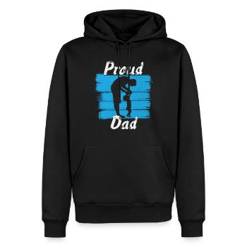 Proud Dad Father - Men’s Premium Organic Hoodie - black - Front - Nico (187cm)
