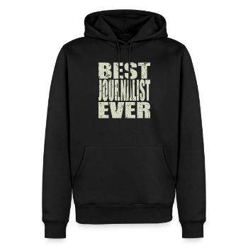 Meilleur journaliste de tous les temps Cadeau de journaliste - Sweat à capuche Premium bio Homme - noir - Devant - Nico (187cm)