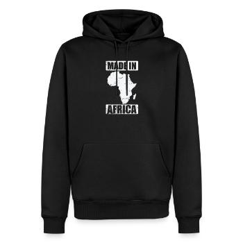 Made in Africa Kontinent Afrika Karte - Männer Premium Bio Hoodie - Schwarz - Vorne - Nico (187cm)