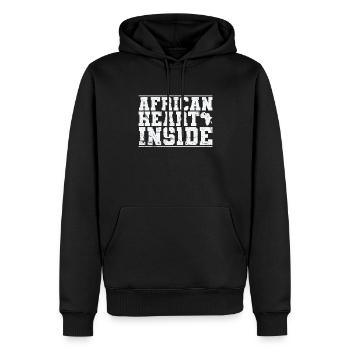African Heart Inside Continent Afrique Carte - Sweat à capuche Premium bio Homme - noir - Devant - Nico (187cm)