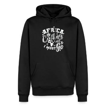 L’Afrique appelle et je dois aller continent - Sweat à capuche Premium bio Homme - noir - Devant - Nico (187cm)