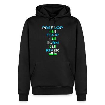 Poker Design call all in - Men’s Premium Organic Hoodie - black - Front - Nico (187cm)