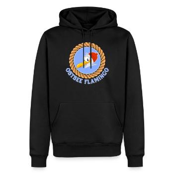 Ostsee Flamingo lustiges Möwen Design Fischer - Männer Premium Bio Hoodie - Schwarz - Vorne - Nico (187cm)