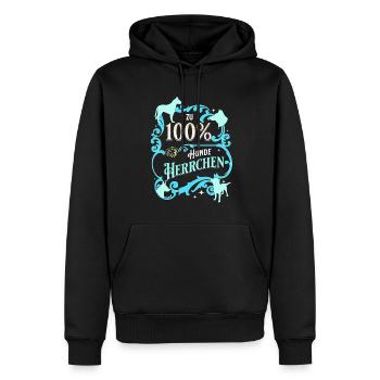 Hunde Herrchen von einem Hund zum Gassi gehen - Männer Premium Bio Hoodie - Schwarz - Vorne - Nico (187cm)