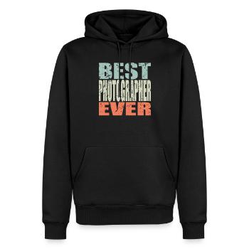 Meilleur photographe de tous les temps Fotgraf Gift - Sweat à capuche Premium bio Homme - noir - Devant - Nico (187cm)