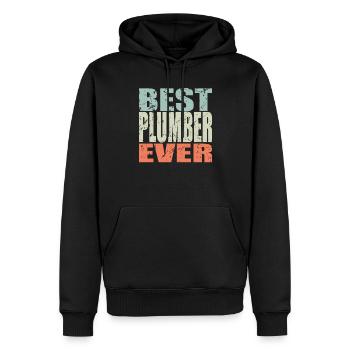 Meilleur plombier de tous les temps Cadeau de plombier - Sweat à capuche Premium bio Homme - noir - Devant - Nico (187cm)