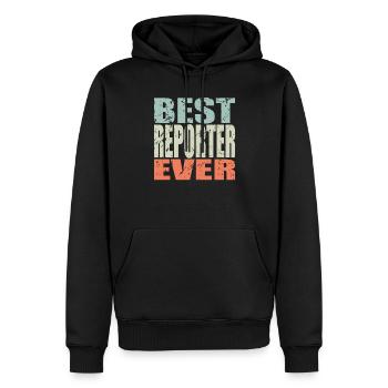 Meilleur reporter de tous les temps - Sweat à capuche Premium bio Homme - noir - Devant - Nico (187cm)