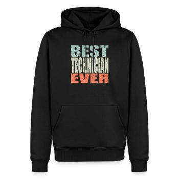 Meilleur technicien de tous les temps Cadeau de technicien - Sweat à capuche Premium bio Homme - noir - Devant - Nico (187cm)