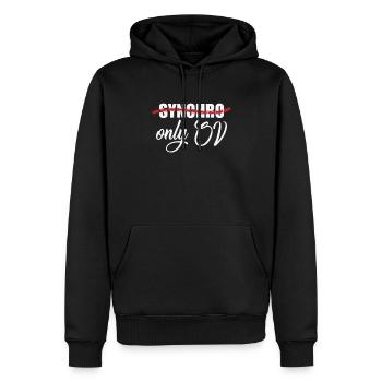Not Synchro only OV Übersetzung Sprache Ton - Männer Premium Bio Hoodie - Schwarz - Vorne - Nico (187cm)