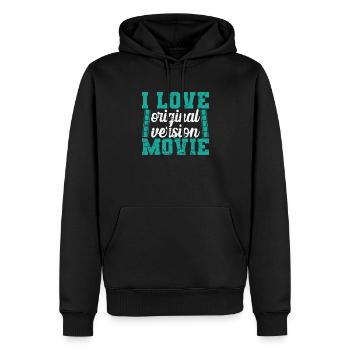 I Love Original Version Movie Übersetzung - Männer Premium Bio Hoodie - Schwarz - Vorne - Nico (187cm)