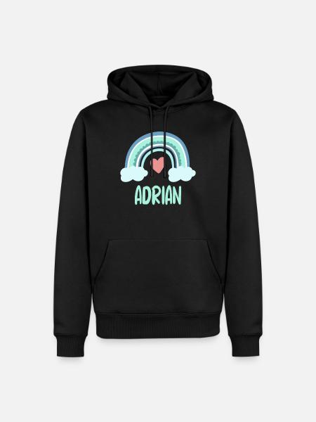 Adrian Name Rainbow Baby - Men’s Premium Organic Hoodie - black