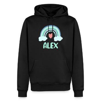 Alex Nom Rainbow Baby - Sweat à capuche Premium bio Homme - noir - Devant - Nico (187cm)