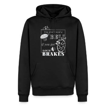 Bremse statt Klingel am Fahrrad - Sport TRIAL - Männer Premium Bio Hoodie - Schwarz - Vorne - Nico (187cm)