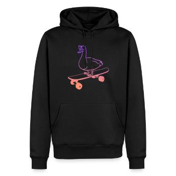 Skateboarding Ente auf Skateboard Tricks Skater - Männer Premium Bio Hoodie - Schwarz - Vorne - Nico (187cm)