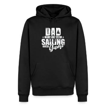 Papa est mon nom, la voile est mon jeu, Segeln - Sweat à capuche Premium bio Homme - noir - Devant - Nico (187cm)