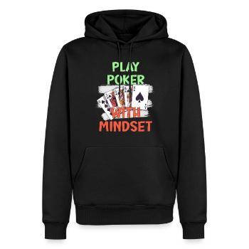 Poker Player Play with Mindset Design - Men’s Premium Organic Hoodie - black - Front - Nico (187cm)