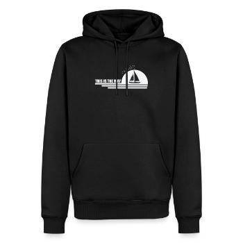 C’est la façon dont le voilier sport sports nautiques - Sweat à capuche Premium bio Homme - noir - Devant - Nico (187cm)