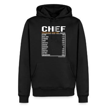 Koch tageswerte Lustiger Koch Chefkoch - Männer Premium Bio Hoodie - Schwarz - Vorne - Nico (187cm)