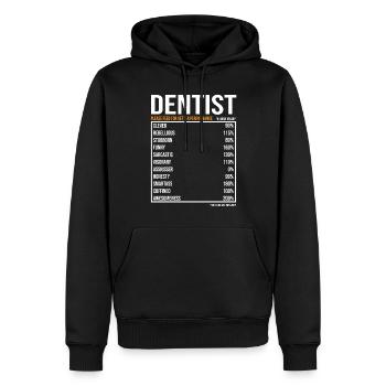 Dentiste Valeurs quotidiennes Drôle Dentiste - Sweat à capuche Premium bio Homme - noir - Devant - Nico (187cm)